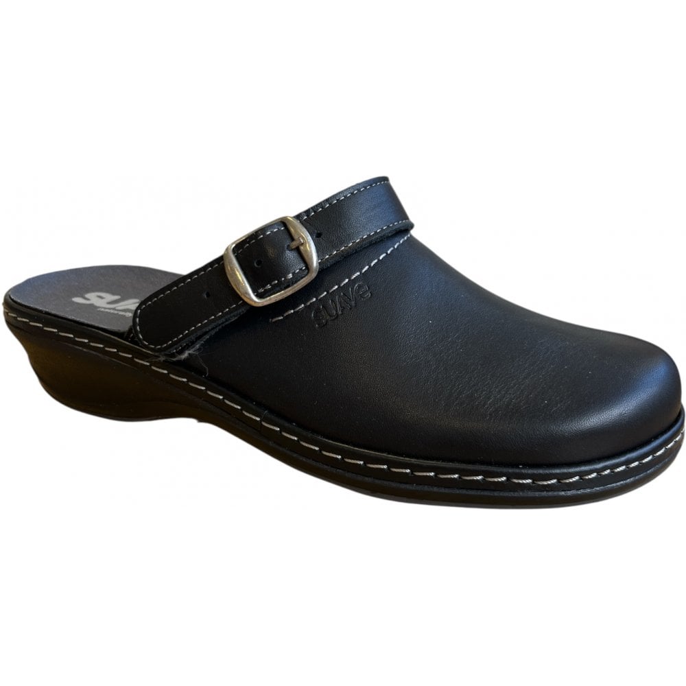 Suave Paris Black Leather Mules
