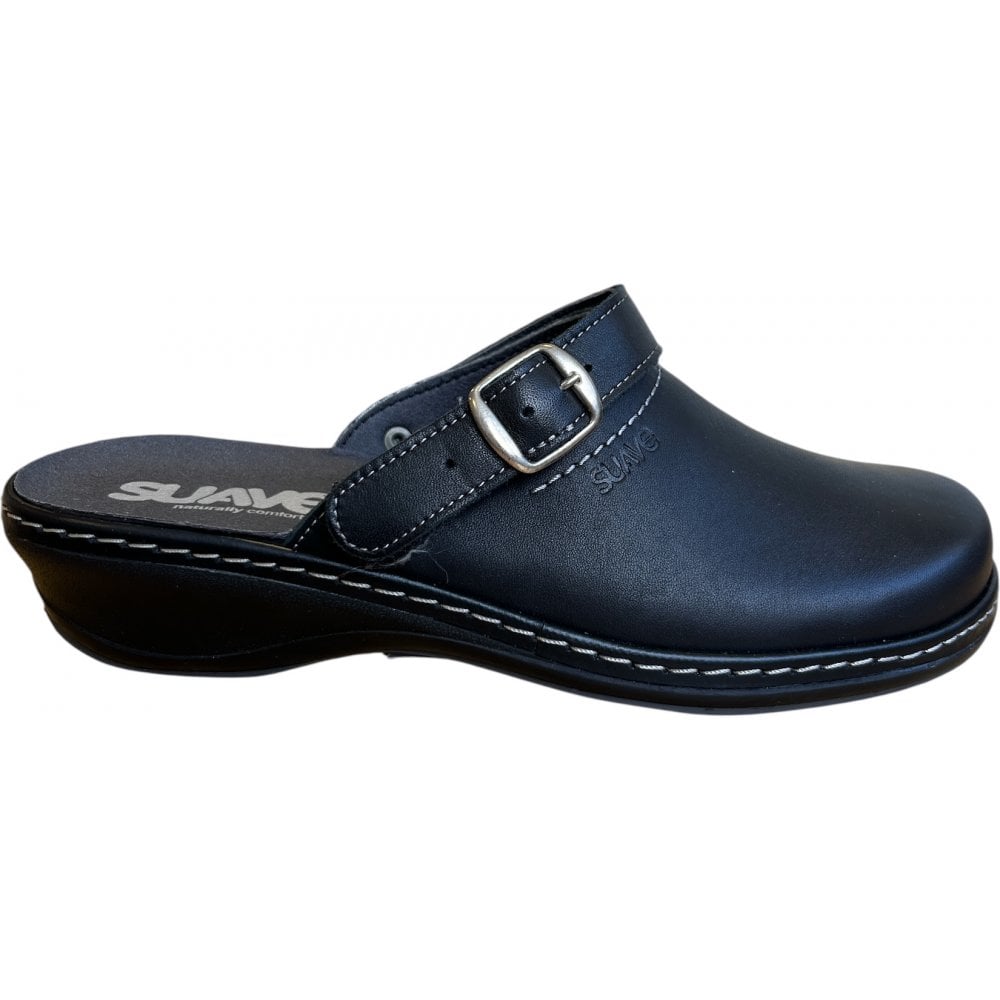 Suave Paris Black Leather Mules