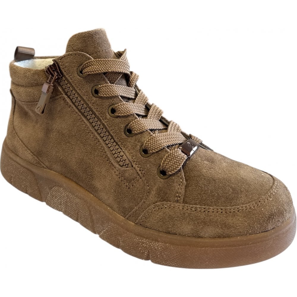 Ara Rom Sport Light Brown Suede Hi-Top Trainers