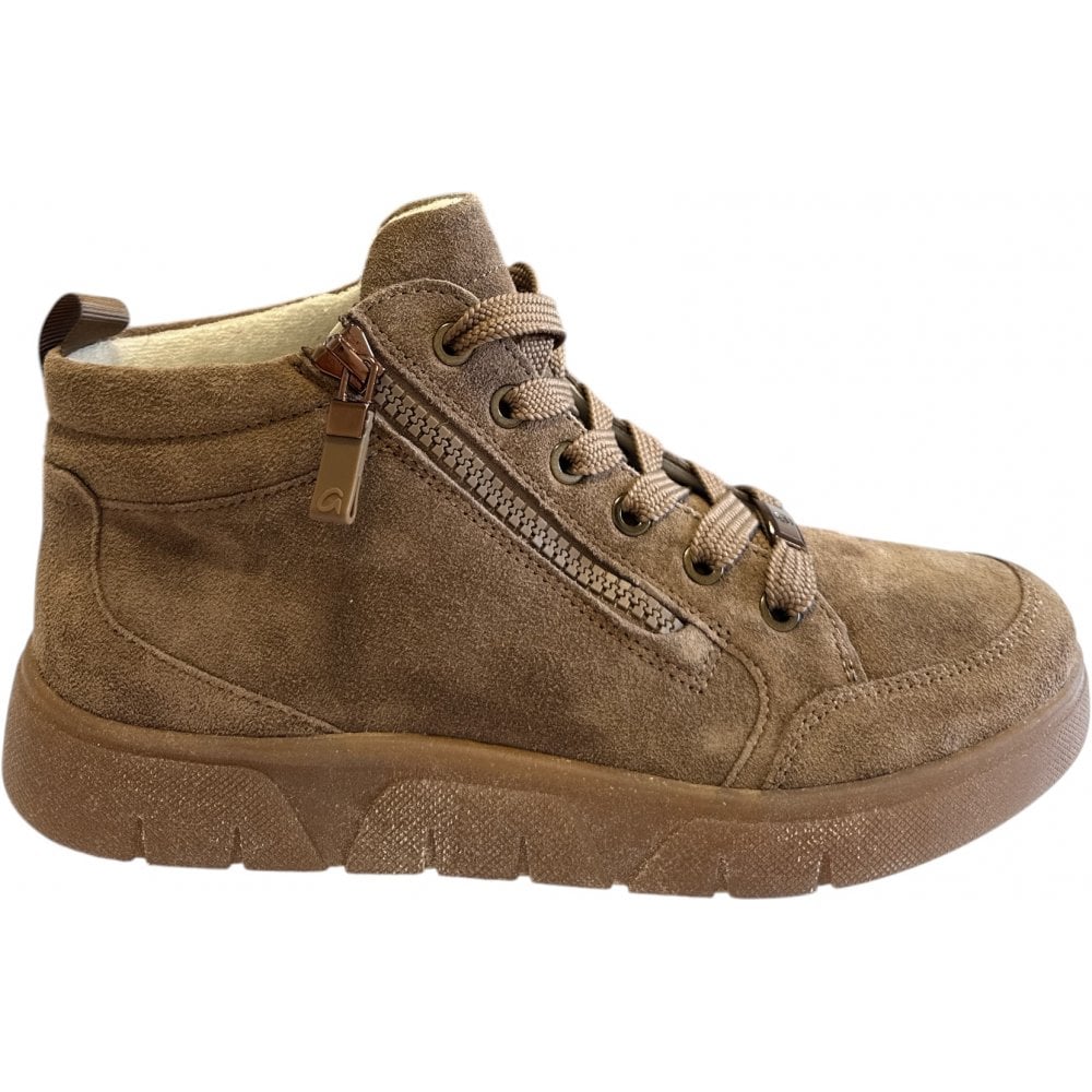 Ara Rom Sport Light Brown Suede Hi-Top Trainers