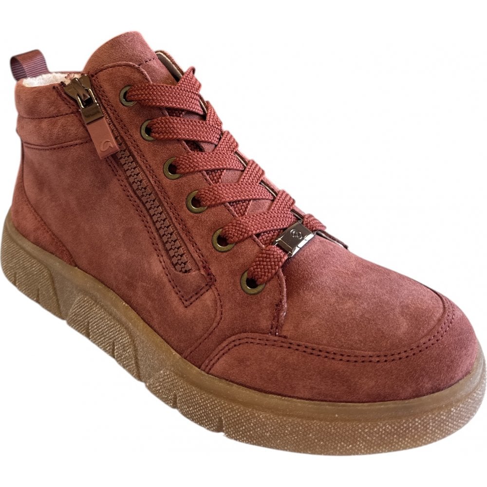 Ara Rom Sport Terracotta Suede Hi-Top Trainers