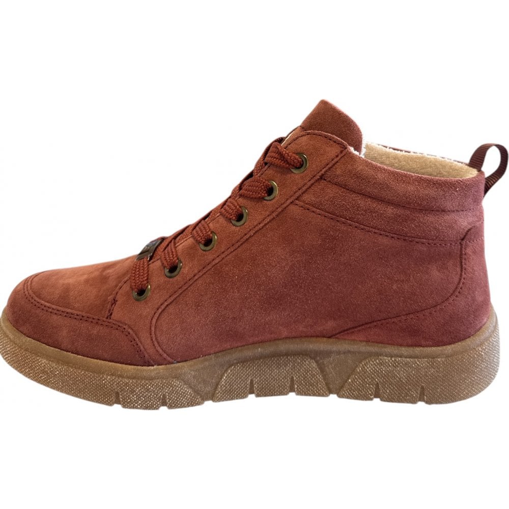 Ara Rom Sport Terracotta Suede Hi-Top Trainers