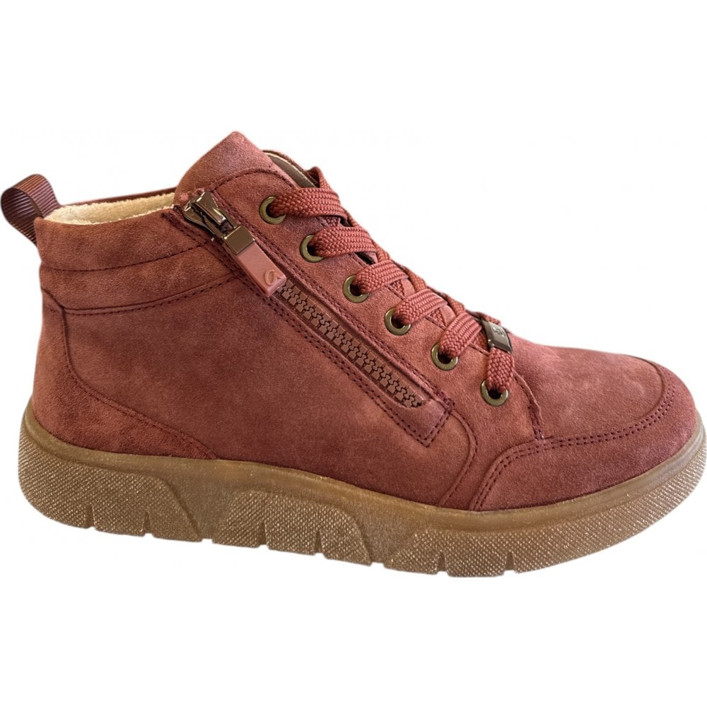 Ara Rom Sport Terracotta Suede Hi-Top Trainers
