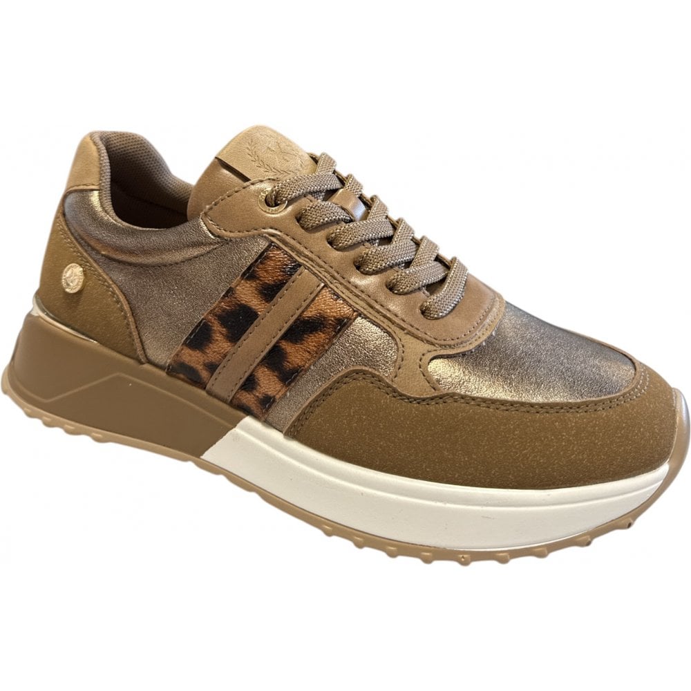 Xti 144672 Women's Taupe Metallic Trainers