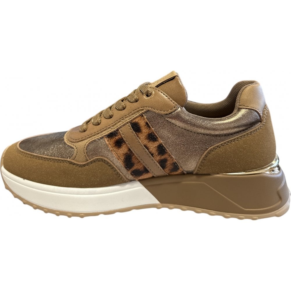 Xti 144672 Women's Taupe Metallic Trainers