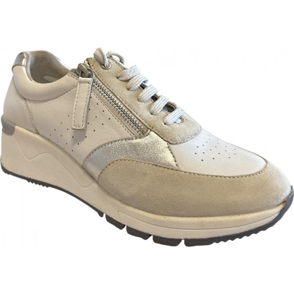 Ravel Rumford White Leather Wedge Trainers