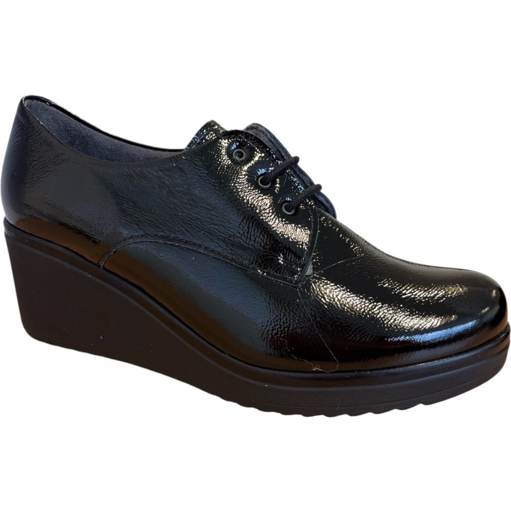 Pitillos  20.231 Black Patent Lace-Up Wedge Shoes