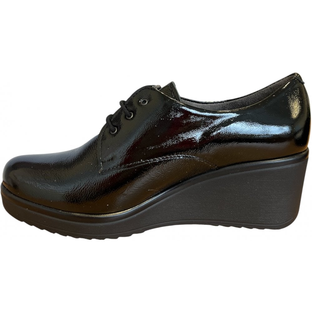 Pitillos  20.231 Black Patent Lace-Up Wedge Shoes