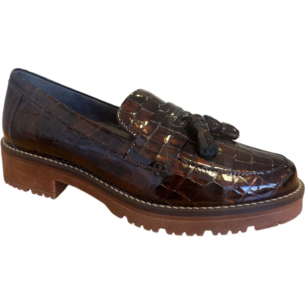 Pitillos  10.770 Brown Patent Croc Print Loafers