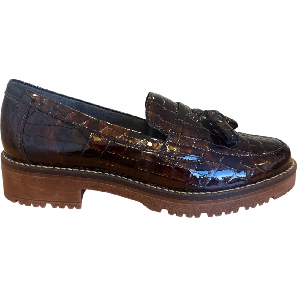 Pitillos  10.770 Brown Patent Croc Print Loafers