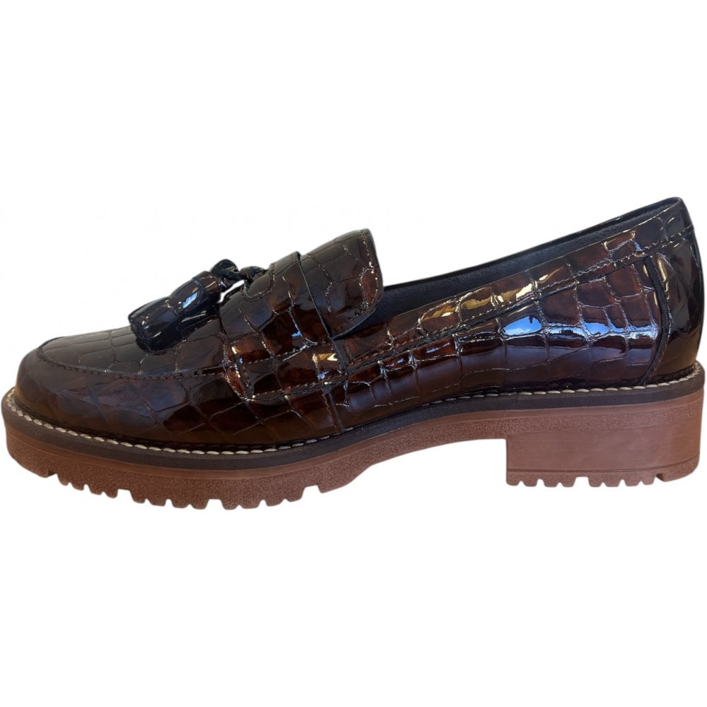 Pitillos  10.770 Brown Patent Croc Print Loafers