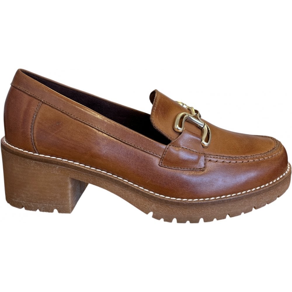 Pitillos  20.220 Tan Leather Heeled Loafers