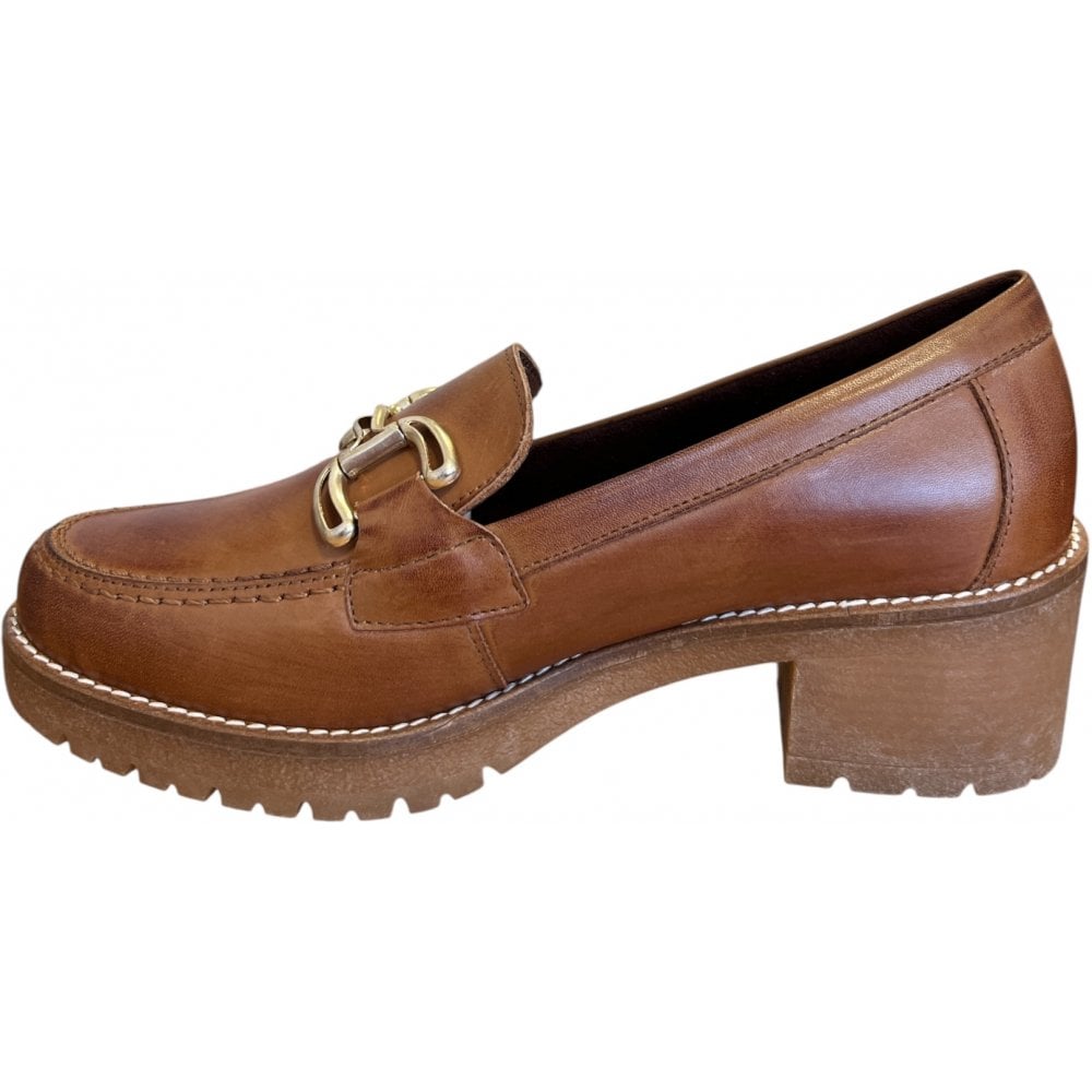 Pitillos  20.220 Tan Leather Heeled Loafers