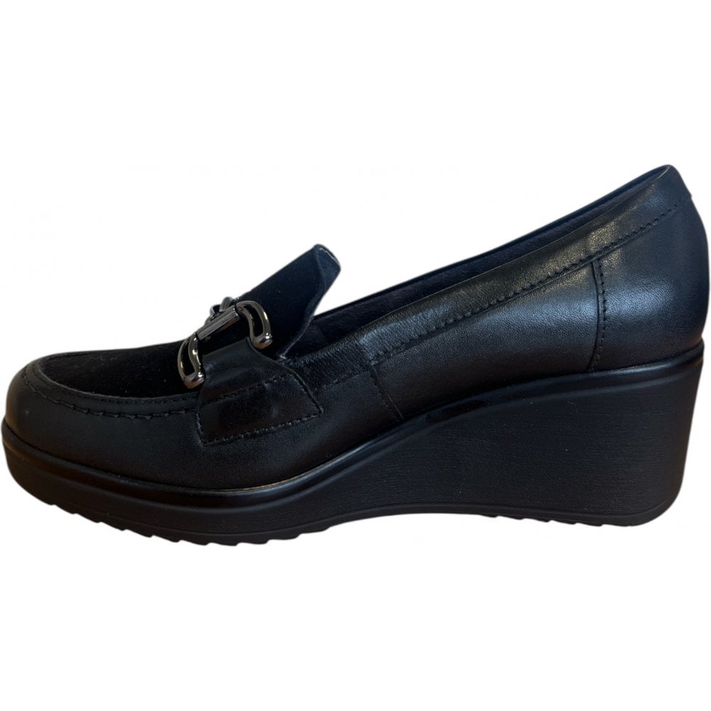 Pitillos  20.238 Black Leather Wedge Shoes