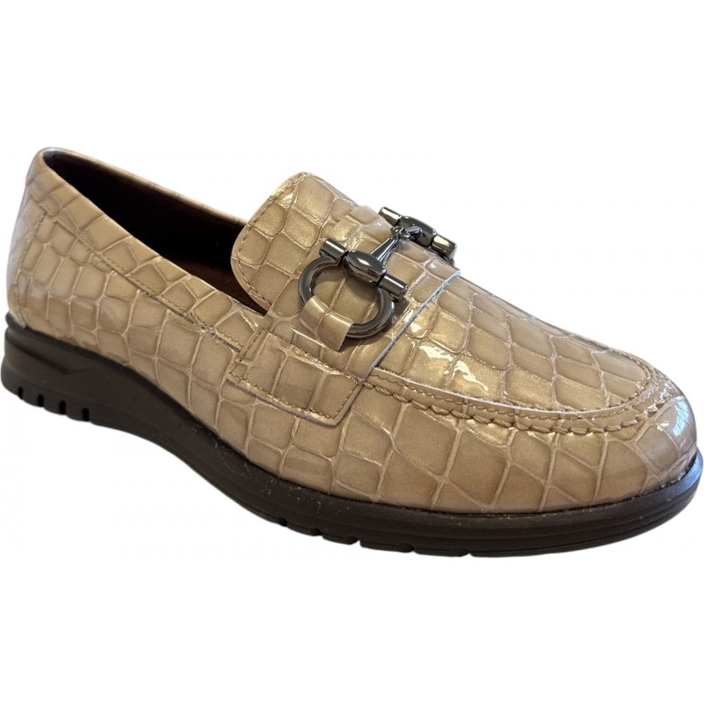 Pitillos  20.201 Beige Patent Croc Print Loafers