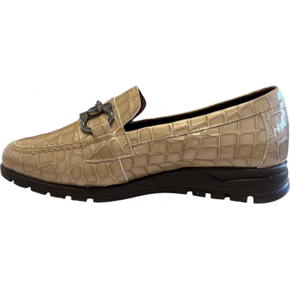 Pitillos  20.201 Beige Patent Croc Print Loafers
