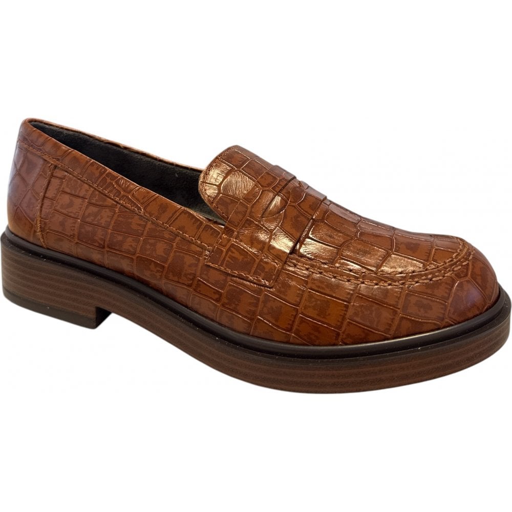 Pitillos  10.893 Tan Croc Print Loafers