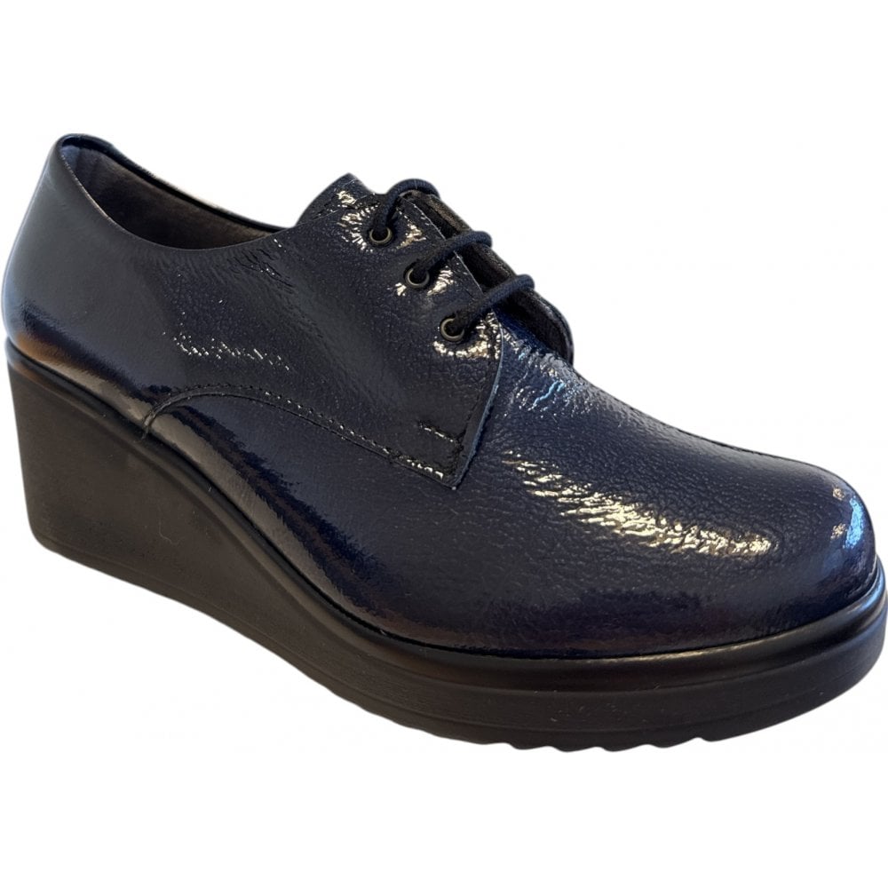 Pitillos  20.231 Navy Patent Lace-Up Wedge Shoes