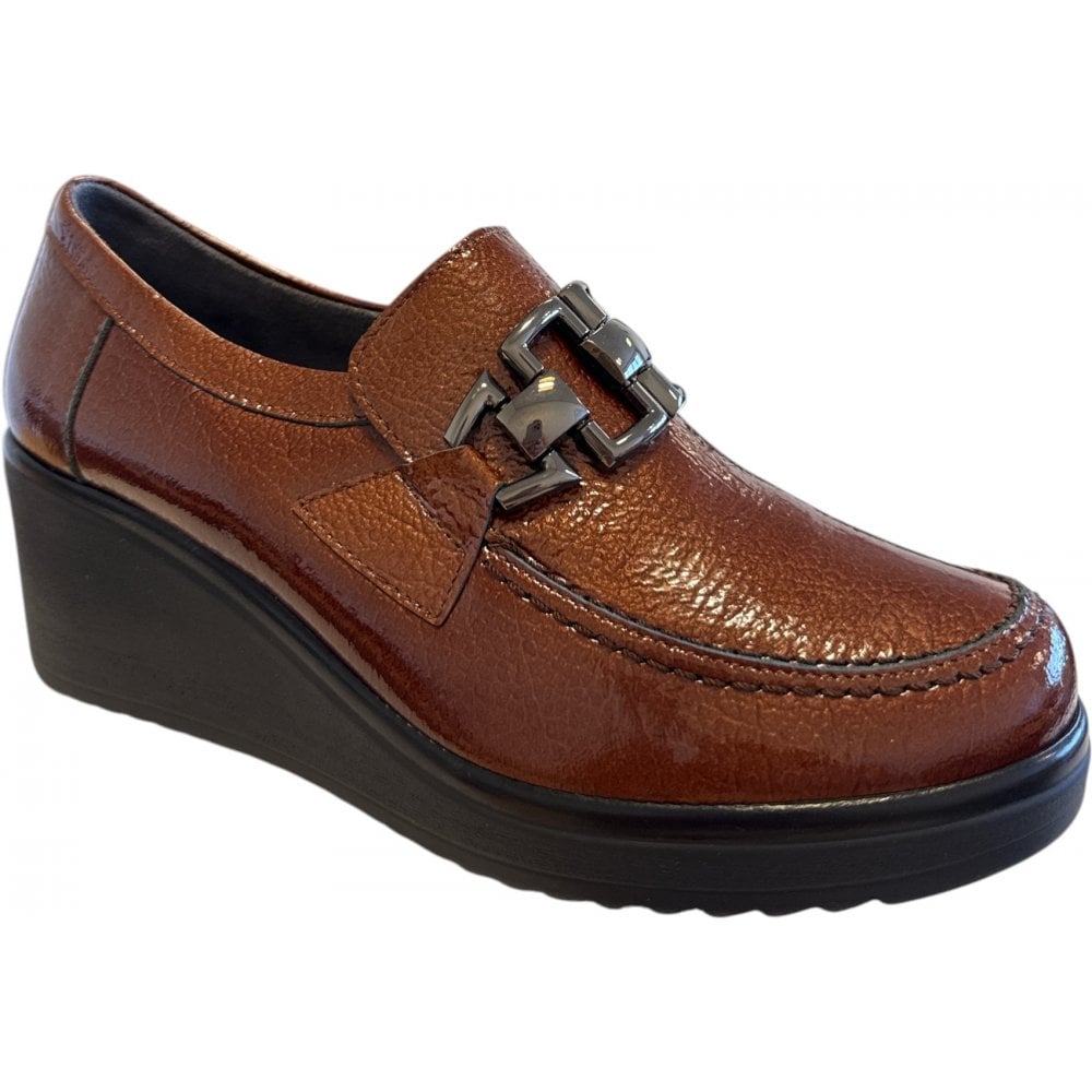 Pitillos  20.232 Brown Patent Wedge Shoes