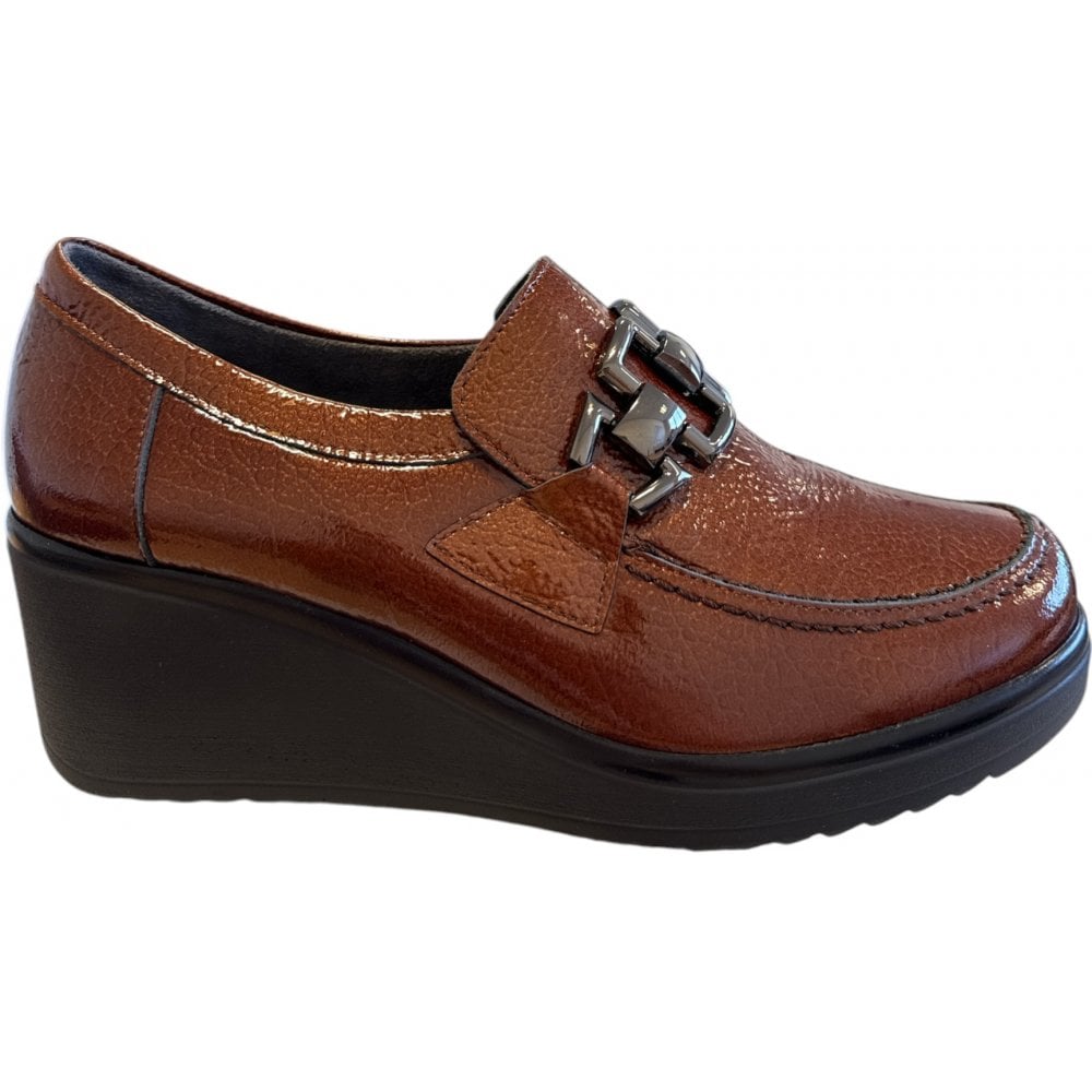 Pitillos  20.232 Brown Patent Wedge Shoes