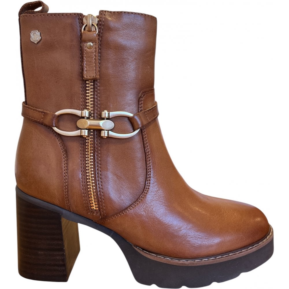 Carmela 162685 Tan Leather Ankle Boots