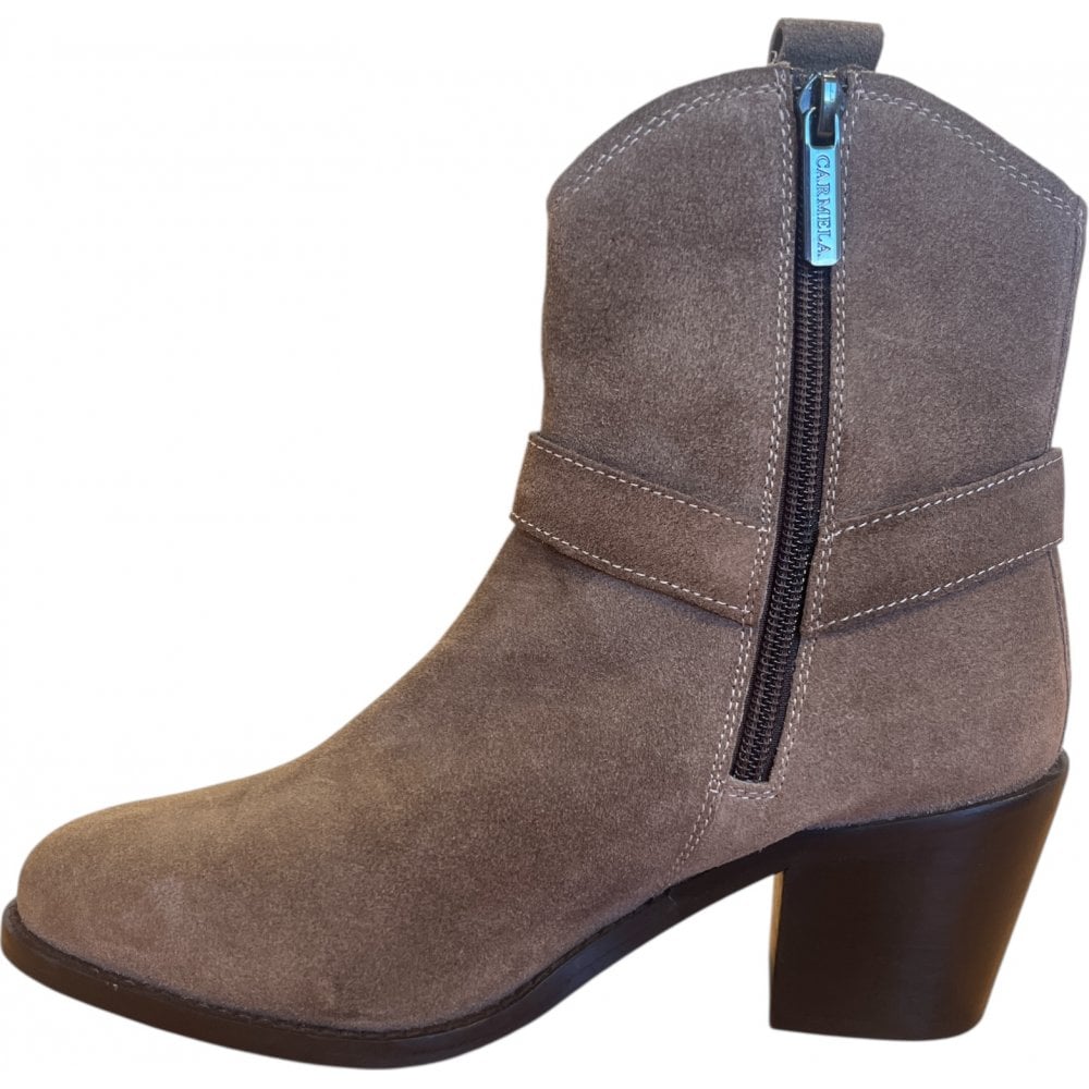 Carmela 162455 Taupe Suede Ankle Boots