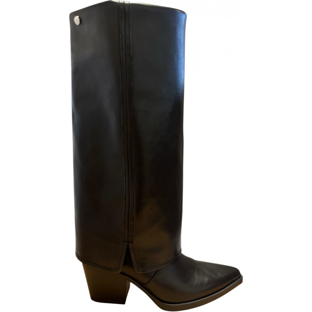 Xti Black Fold Over Knee High Boots