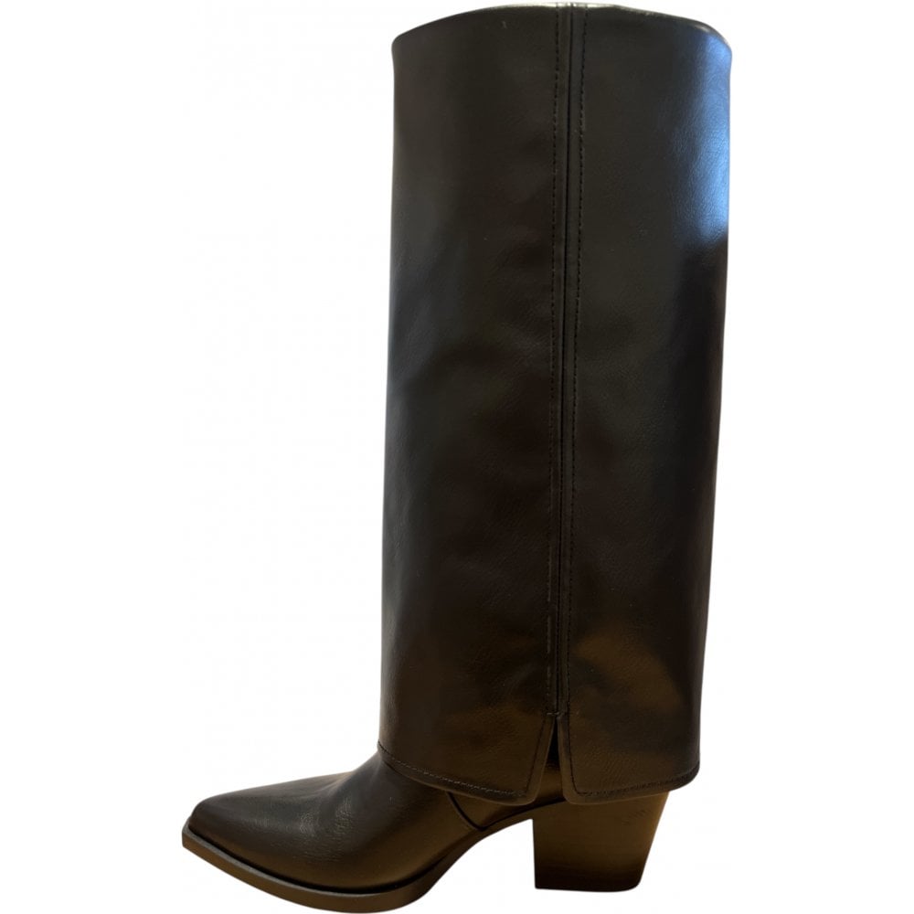 Xti Black Fold Over Knee High Boots