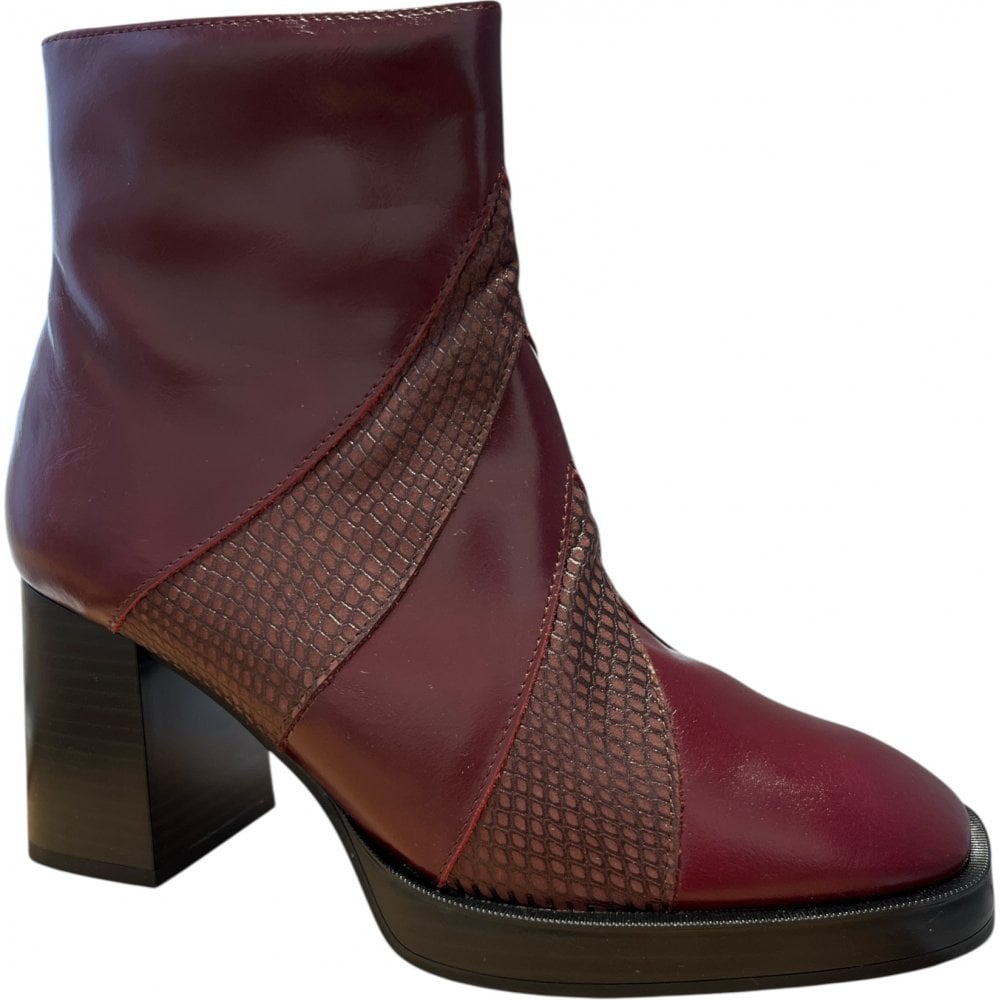 Pitillos 10863 Burgundy Leather Ankle Boots