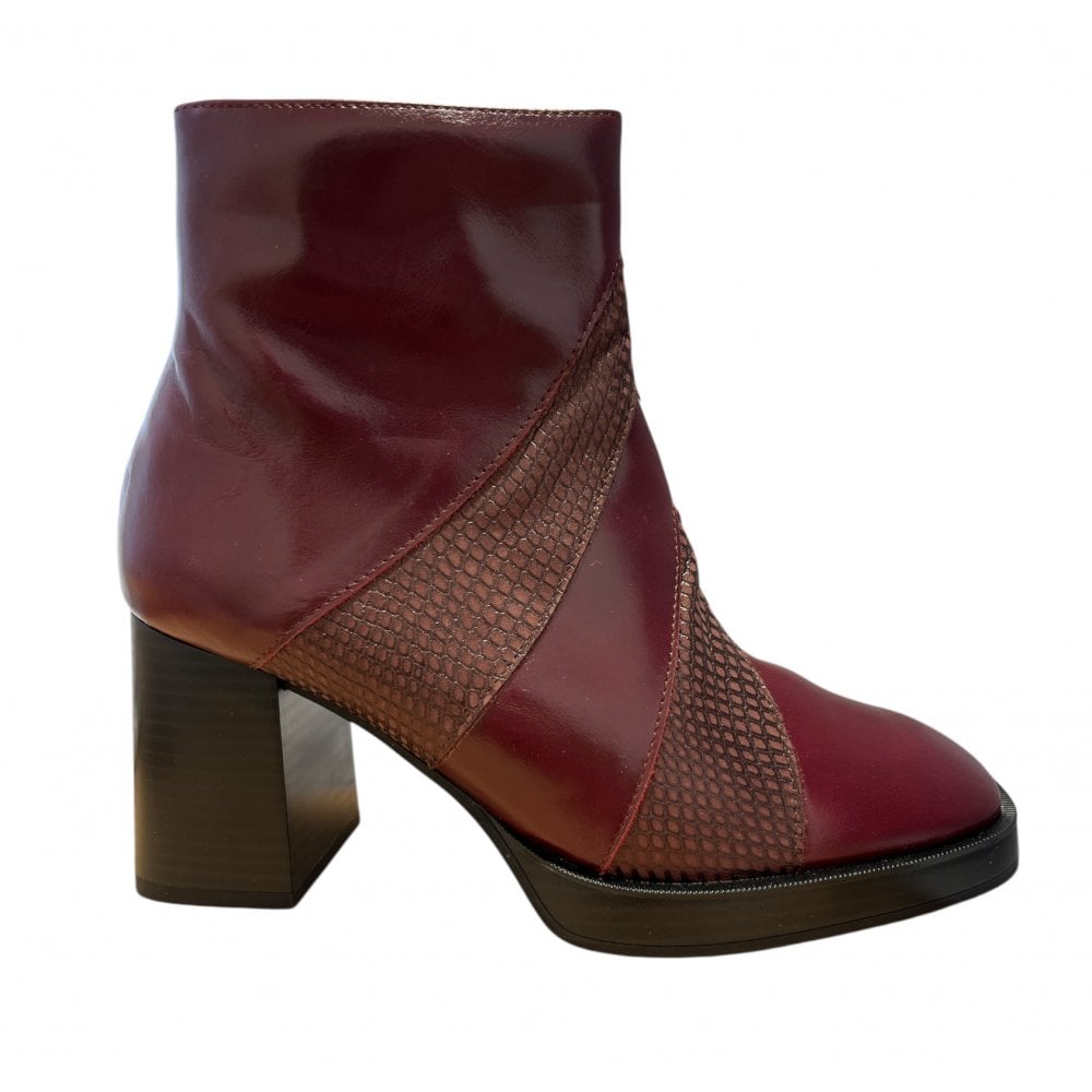 Pitillos 10863 Burgundy Leather Ankle Boots