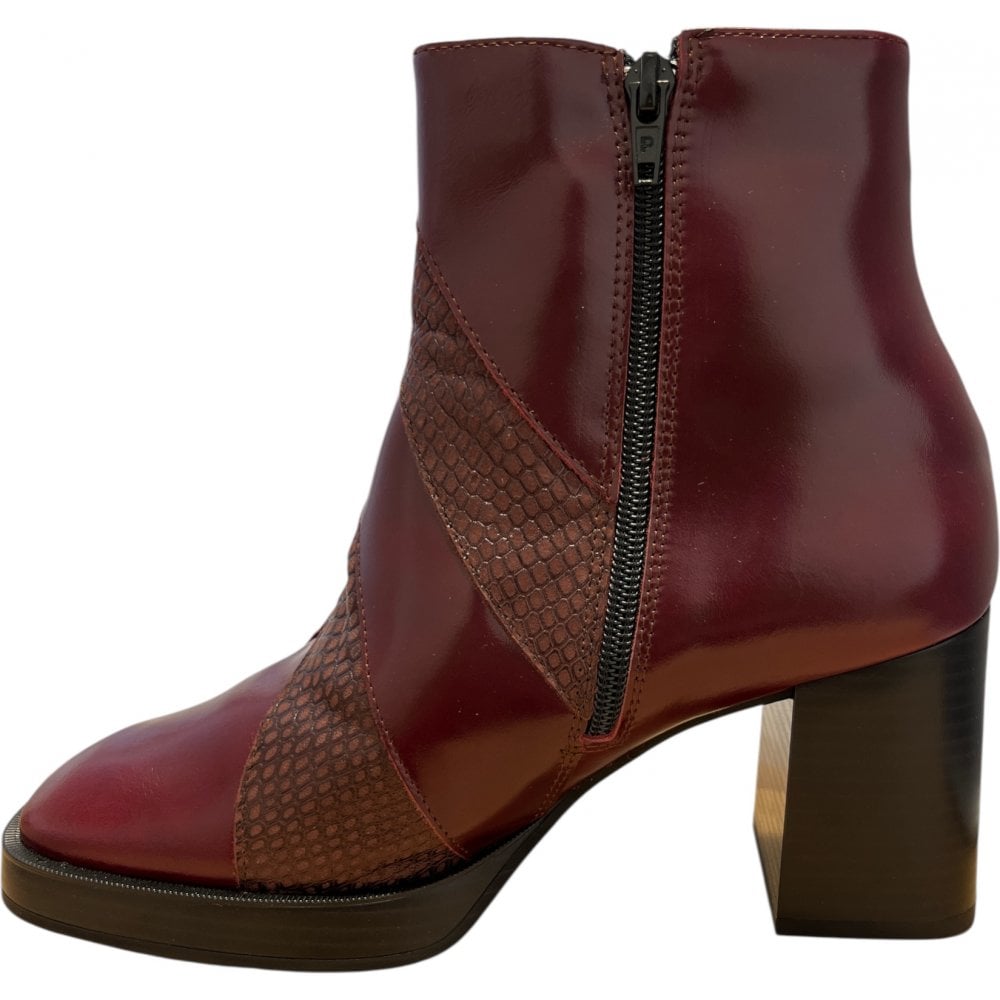 Pitillos 10863 Burgundy Leather Ankle Boots