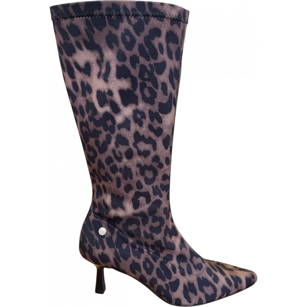Xti 144703 Leopard Print Stretch Knee High Boots