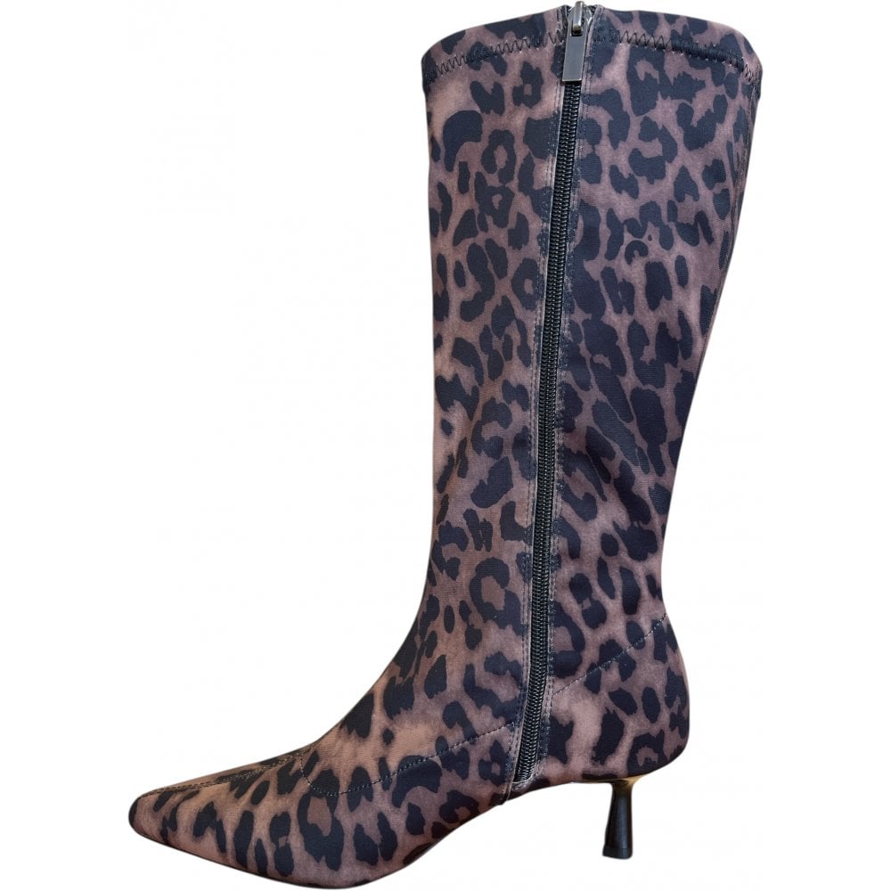 Xti 144703 Leopard Print Stretch Knee High Boots