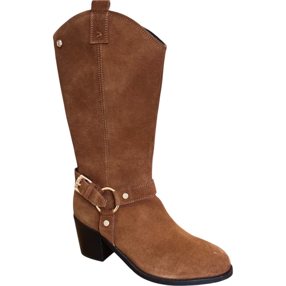 Carmela 162454 Tan Suede Knee High Boots