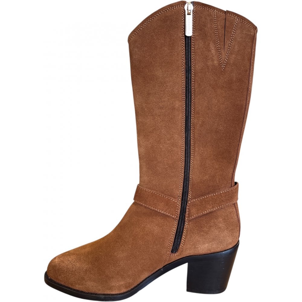 Carmela 162454 Tan Suede Knee High Boots