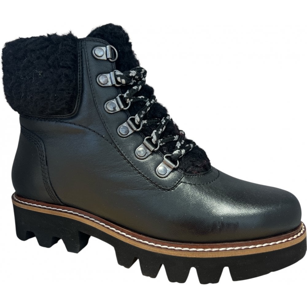 Ravel Clyde Black Leather Lace-Up Boots