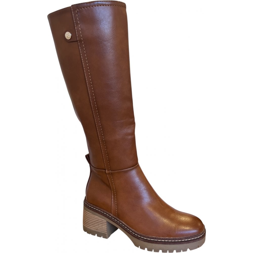 Xti 144453 Tan Faux Leather Knee High Boots