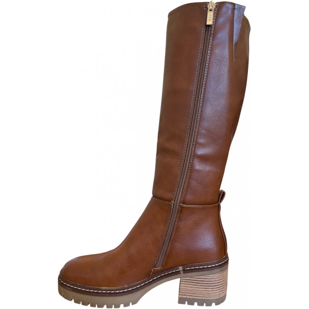 Xti 144453 Tan Faux Leather Knee High Boots