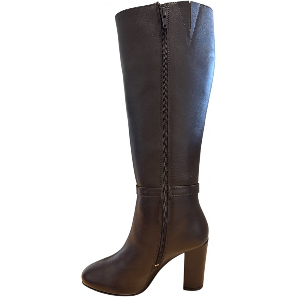 Ravel Lerwick Brown Leather Heeled Knee High Boots