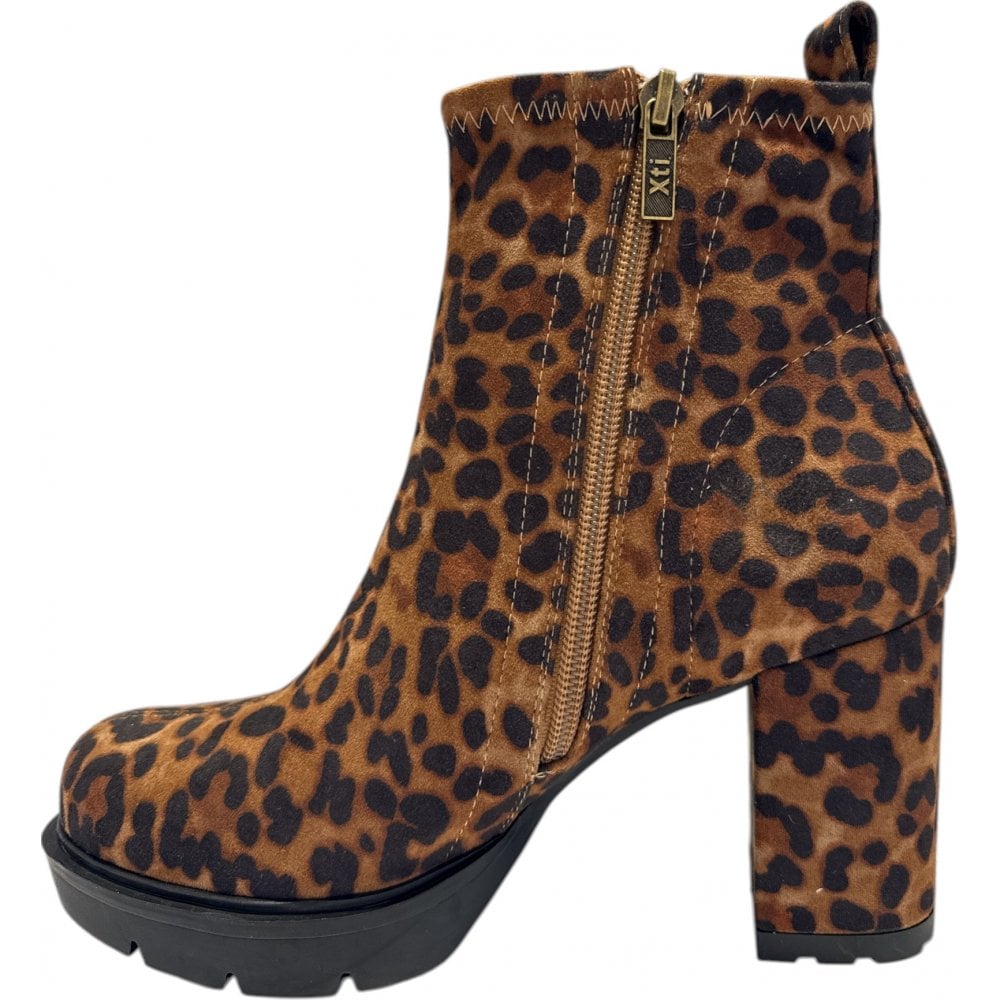 Xti 144579 Leopard Print Heeled Ankle Boots