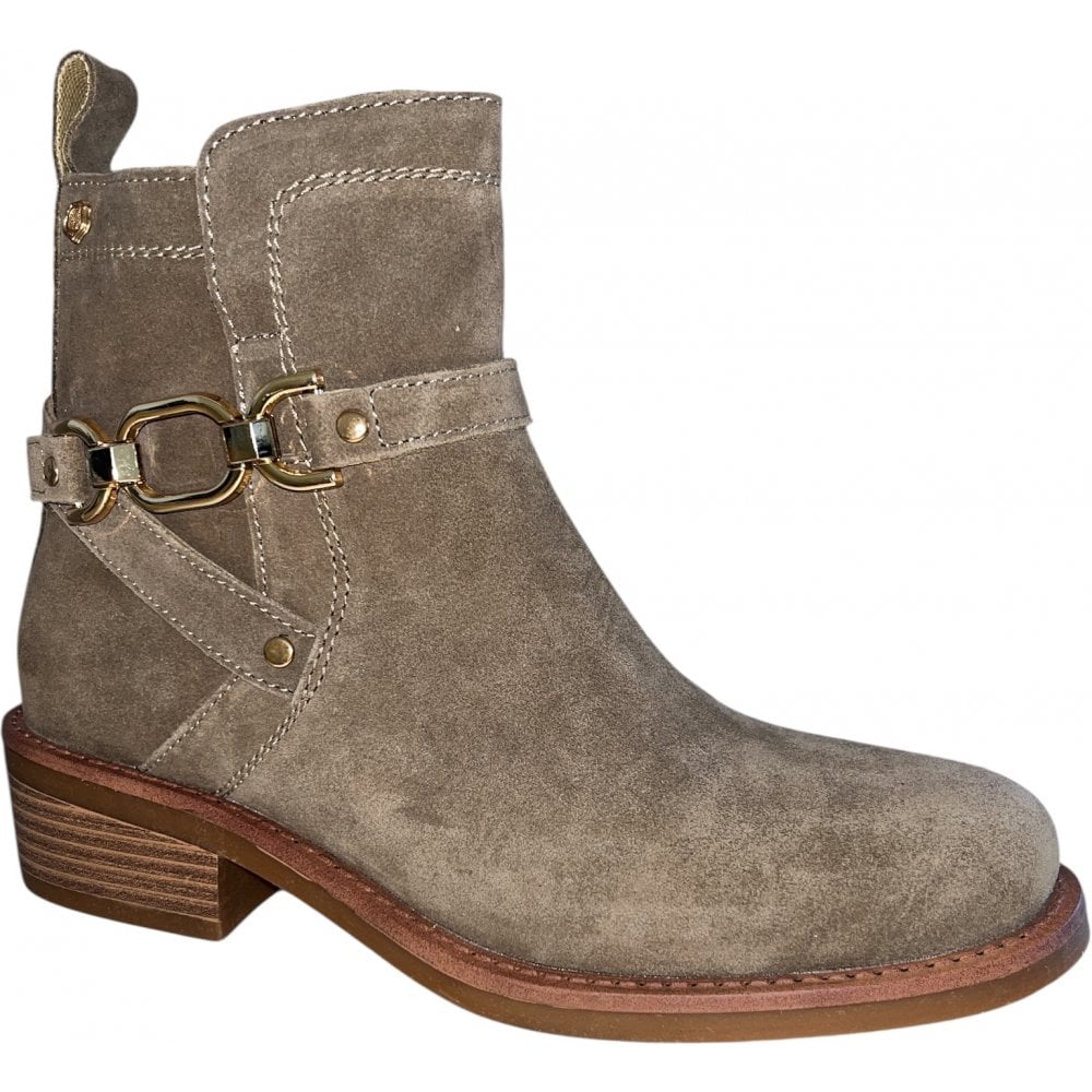 Carmela 162621 Beige Suede Ankle Boots