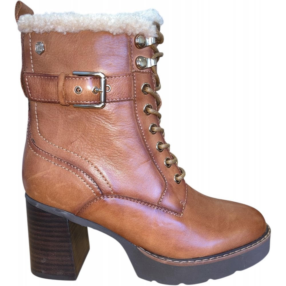 Carmela 162687 Tan Leather Heeled Ankle Boots