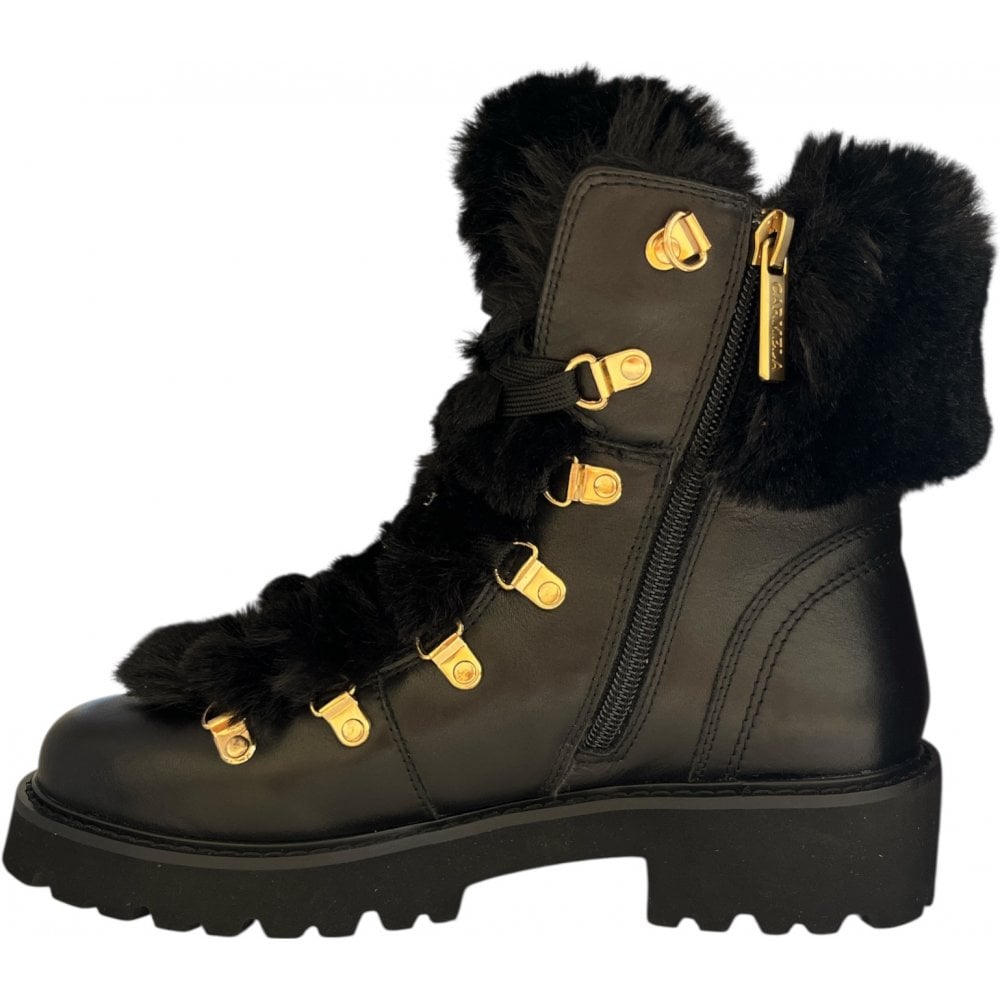 Carmela 162668 Black Leather Lace-Up Boots