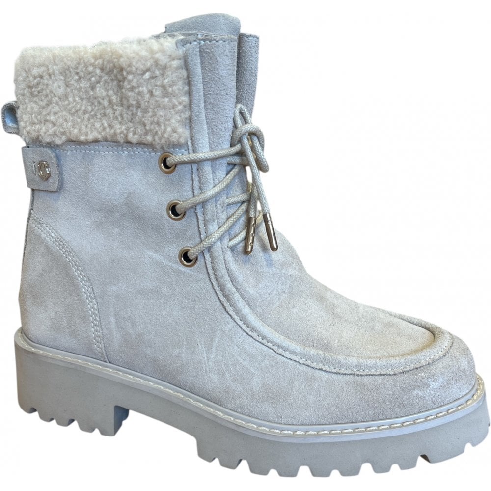 Carmela 162717 Beige Suede Lace-Up Moccasin Boots