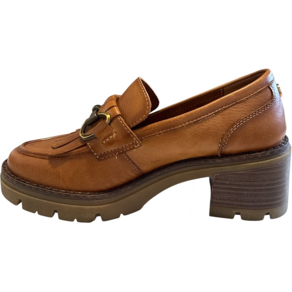 Carmela 162571 Tan Leather Heeled Chunky Loafers