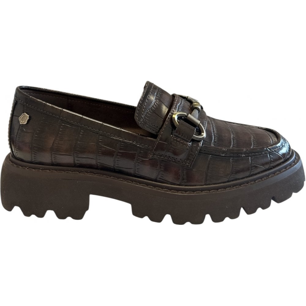 Carmela 162547 Brown Croc Print Chunky Loafers