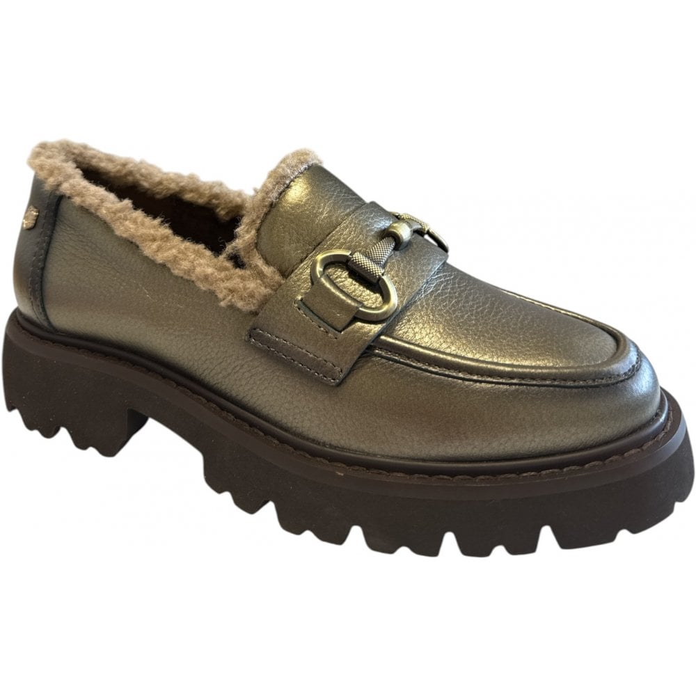Carmela 162666 Pewter Leather Chunky Loafers