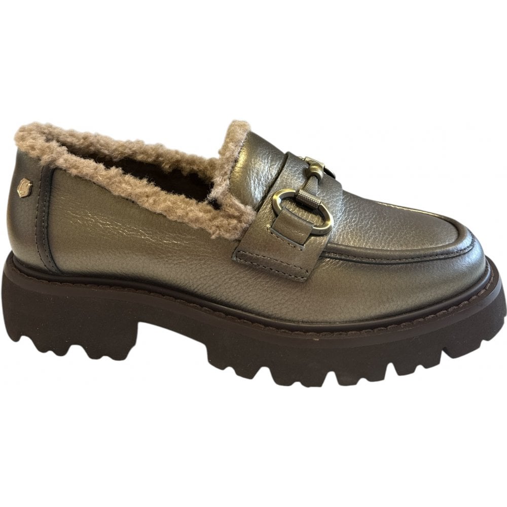 Carmela 162666 Pewter Leather Chunky Loafers