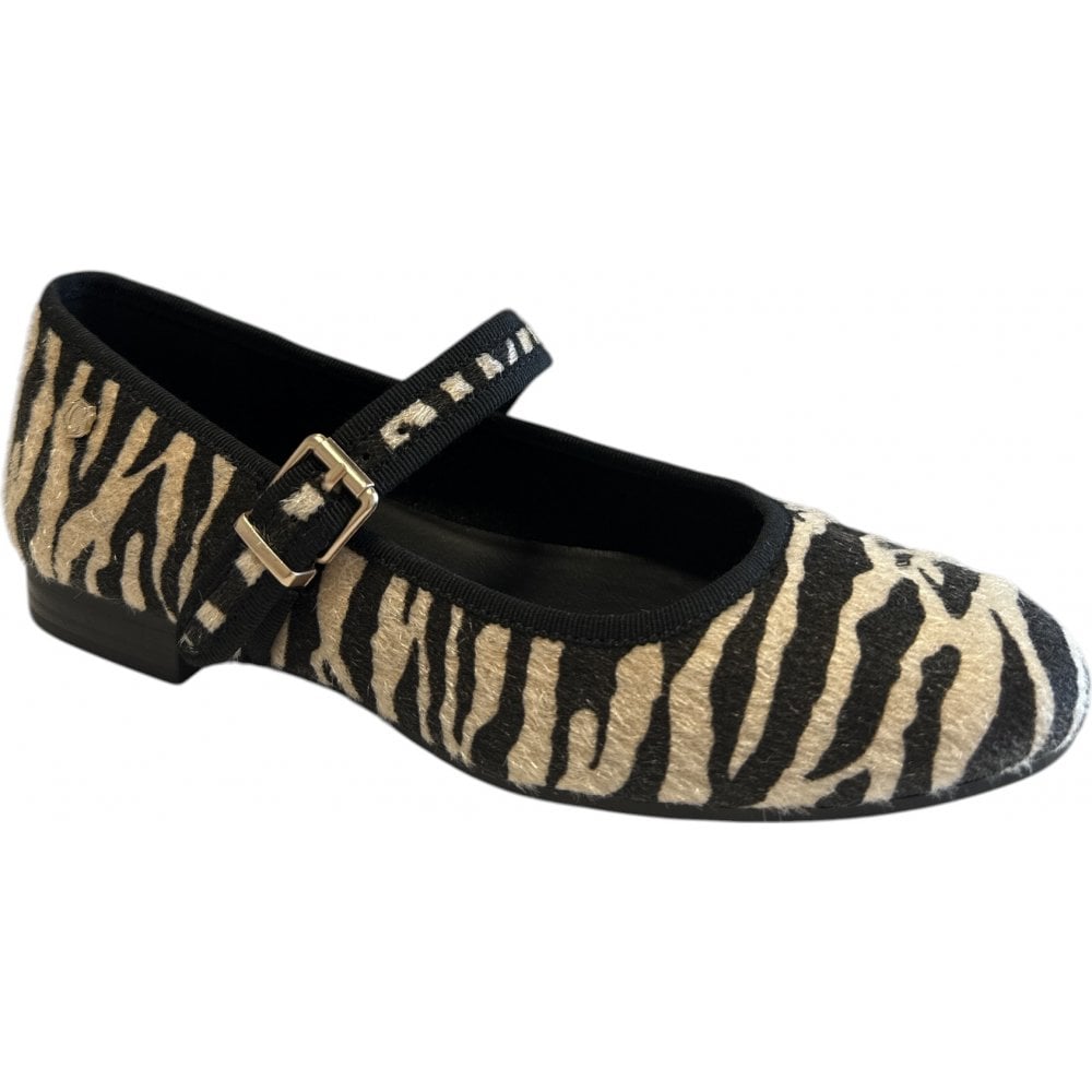 Carmela 162561 Zebra Print Mary Jane Flat Shoes