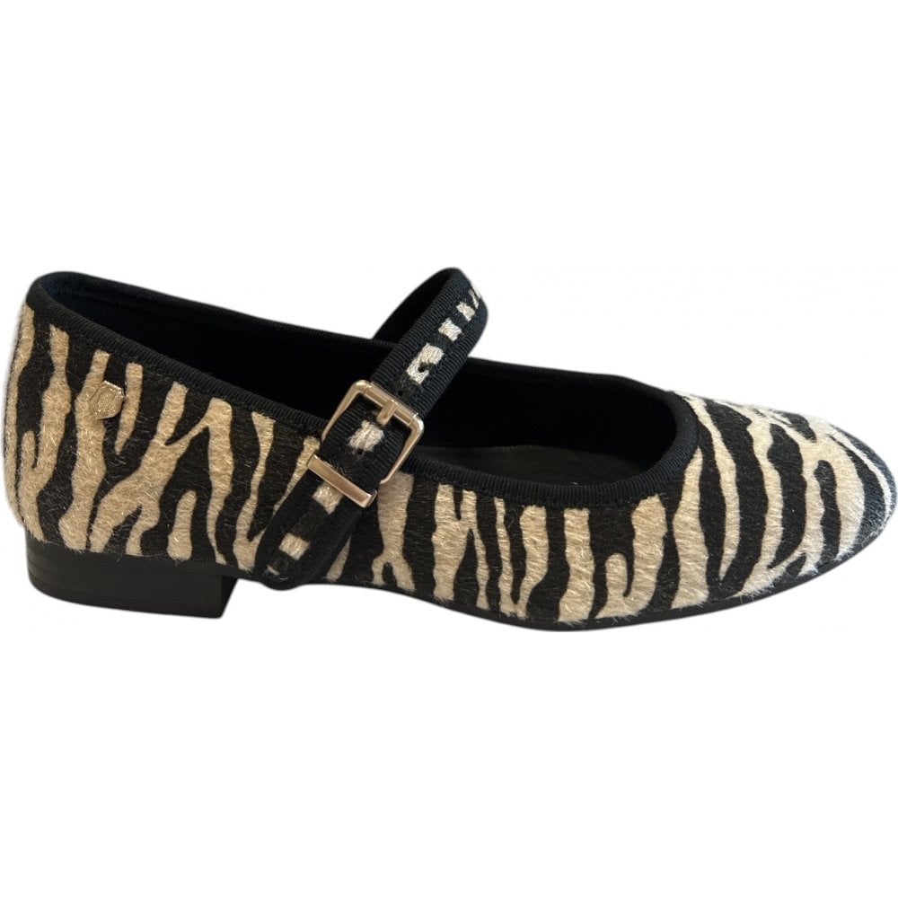 Carmela 162561 Zebra Print Mary Jane Flat Shoes
